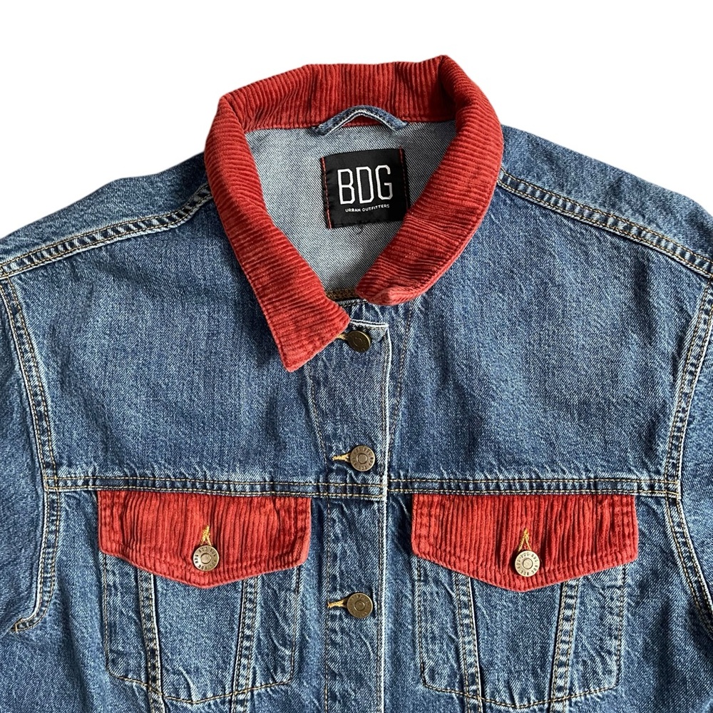 BDG Urban Outfitters Denim Jacket Crop Knit Back check measurements for size - Picture 6 of 9